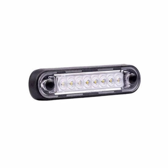 Lampa gabarit 120x27, Slim, 8 LED-uri, alba, montare suprafata ovala, bullbar FT-073 B LONG Fristom