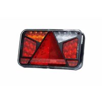 Lampa spate 240x140, LED, 7 functii, cu triunghi, ceata, mers inapoi si iluminare numar, cu mufa, CANBUS stanga, FT-370 L TB LED O Bajonet 6PIN 12V Fristom 