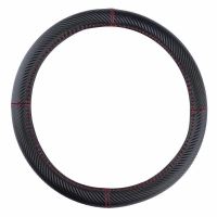 Husa volan 37-39cm, carbon, neagra si cusatura rosie 02811 Amio