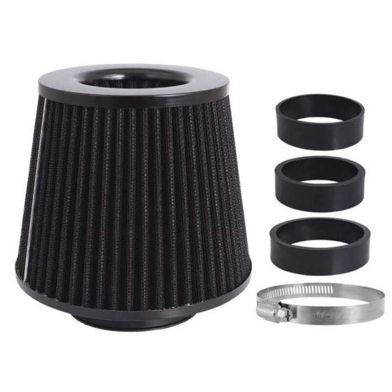 Filtru aer sport, negru-crom, 3 adaptori, h15cm, 86006 Carmotion