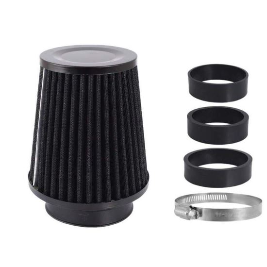 Filtru aer sport, negru-crom, 3 adaptori, h13cm, 86002 Carmotion 
