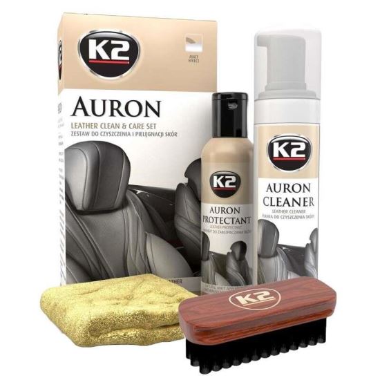 Set solutie pentru curatarea si intretinerea suprafetelor din piele, Auron, G420 K2