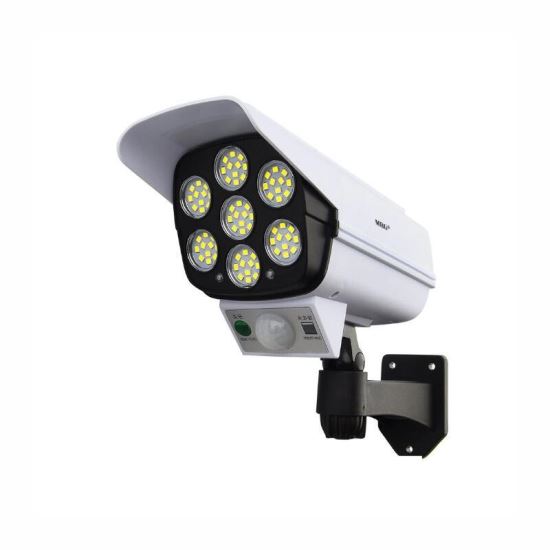 Lampa cu panou solar, 77 LED-uri, camera falsa, senzor de miscare, cu telecomanda, JD-2178T