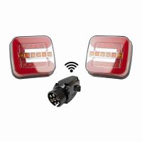 Kit lampi remorca 108x102, LED, cu iluminare numar si semnalizare dinamica, cu magnet, wireless, fisa 7 pini, TT.12523B WI FI