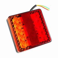 Lampa stop 96x96, 3 functii, 10 LED-uri, 12-24V, stanga, dreapta, cu catadioptru, TT.12015