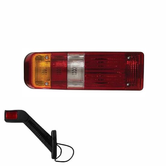 Lampa stop 371x129, 5 functii, cu fir, stanga, cu lampa gabarit, 24V, 202019KB Ceray 
