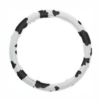Husa volan 37-39cm, catifea alb-negru, Pure Driving COW2021 Car+