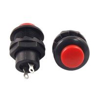Intrerupator buton Push On/Off fara retinere, rotund, rosu, MIV Pb1201