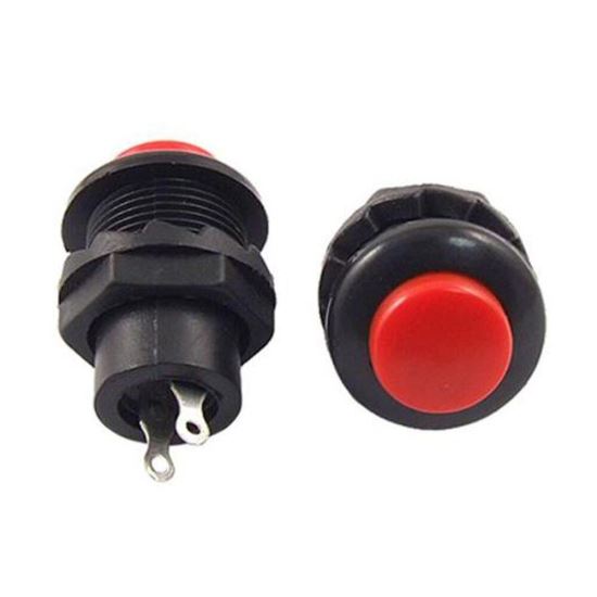 Intrerupator buton Push On/Off fara retinere, rotund, rosu, MIV Pb1201