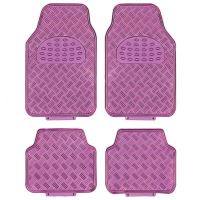 Set 4 covorase universale 65x47, din cauciuc cu aspect aluminiu, roz, APA60PK Race Sport