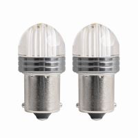 Set 2 becuri semnalizare, 9 LED-uri, 12V, P21W BA15s, alb transparent, 02953 Amio