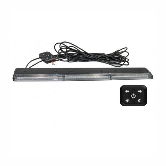 Proiector stroboscopic, girofar bara 47cm, LED, galben, 12-24V, 13W, cu telecomanda, Super Slim, BLK0044 TruckLed