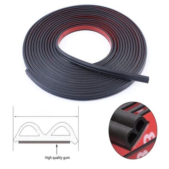 Cheder din cauciuc 1,1x0,5cm, rola 5m, adeziv, profil B (2 camere) W15393