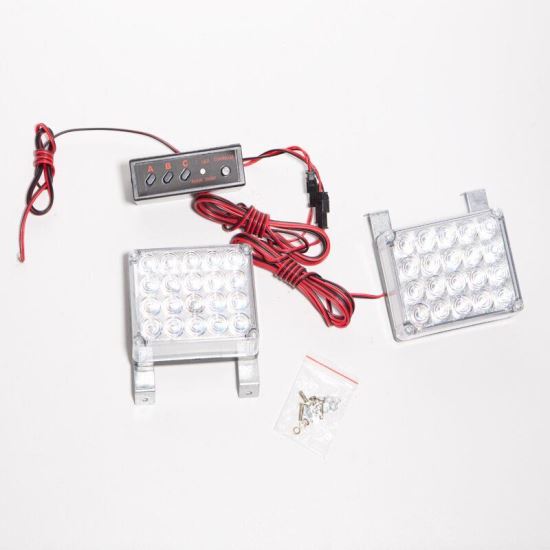 Proiector stroboscopic rosu-albastru, LED, 12V, set 2 bucati, Flash Light 51028-RB