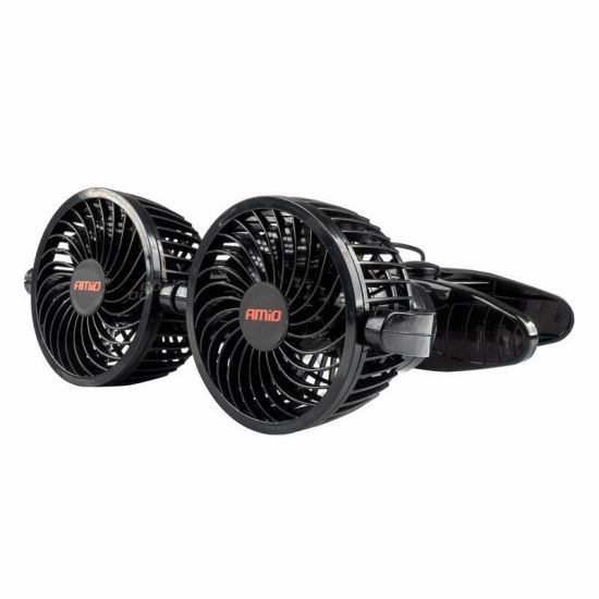 Ventilator dublu 12V, 2xfi10cm, 6W, prindere clips la parasolar, 2 viteze, PRO Series, 03012 Amio