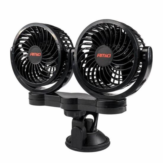 Ventilator dublu 12V, 2xfi10cm, 6W, prindere ventuza, 2 viteze, PRO Series, 03010 Amio