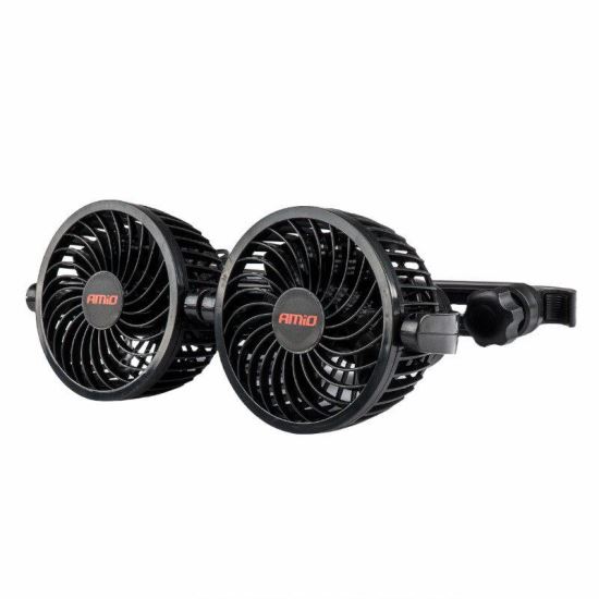 Ventilator dublu 12V, 2xfi10cm, 6W, prindere pe tetiera, 2 viteze, PRO Series, 03008 Amio