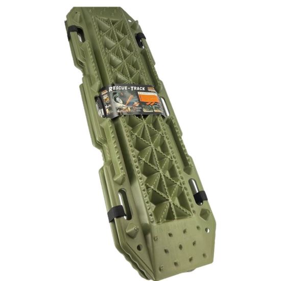 Set 2 placi antiderapante 4x4, offroad, 122x35, Rescue Track Rustik, verde armata, BUDDY22 Sumex