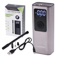 Compresor aer portabil, wireless, multifunctional, cu acumulator 2000 mAh, incarcare cu USB in/out, 150psi/ 10bar, cu lanterna si accesorii, manomentru digital programabil, 63330 Carmotion
