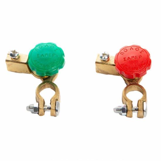Set 2 borne acumulator cu decuplare rapida, rosu-verde, KITS2 Saper