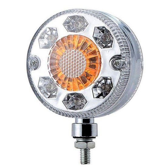 Lampa gabarit brat, 110mm, LED, 12-24V, cercel oglinda, alb-galben-rosu, YZ-0