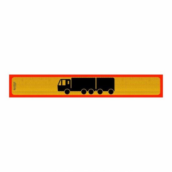 Autocolant reflectorizant lung in chenar, 125x20cm, camion 3 axe cu remorca 2 axe, P.3M.104S Stickers Par