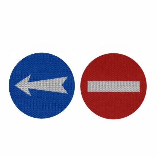 Autocolant avertizare reflectorizant, fi15cm, ocolire-interzis, set 2 bucati, S.P.502 Stickers Par
