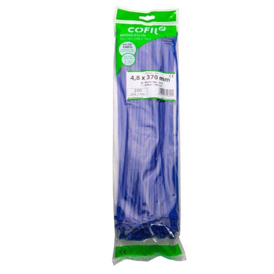 Set 100 coliere plastic 370x4.8mm, albastre, 300027A Damesa