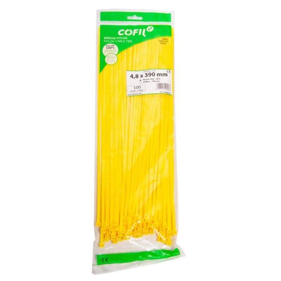 Set 100 coliere plastic 390x4.8mm, galbene, 3000028Y Damesa