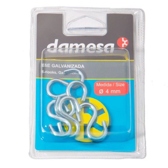 Set 6 carlige tip S, fi4, galvanizate, pentru cablu fi5, B9528628 damesa