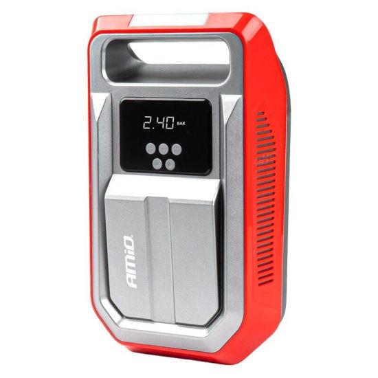 Compresor aer 12V, 10 bar, 25l pe minut, 120W, digital, cu lanterna, 03268 Amio 