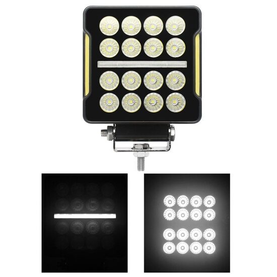 Proiector lucru 108x108x40, 16+9LED cu pozitie tip STRIPE, 20W, 12-24V, 1300lm, 60 grade Flood, L0181