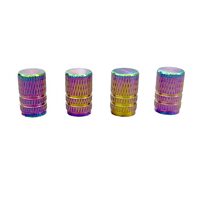 Ornament capacele valva rotunde, aluminiu, multicolor, Rainbow, set 4 bucati, FS-1311