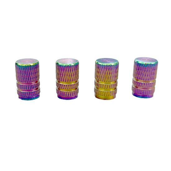 Ornament capacele valva rotunde, aluminiu, multicolor, Rainbow, set 4 bucati, FS-1311