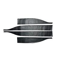 Set 4 bucati, autocolant bandou lateral usi, compatibil Dacia Logan3, carbon, negru 3D, QITL3-02