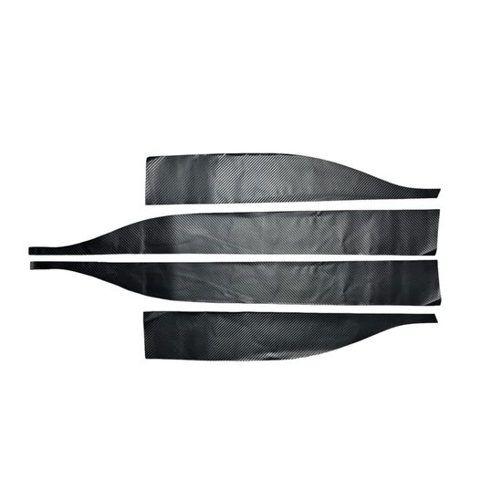 Set 4 bucati, autocolant bandou lateral usi, compatibil Dacia Logan3, carbon, negru 3D, QITL3-02