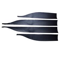 Set 4 bucati, autocolante bandou lateral usi, compatibil Dacia Logan3, negru mat, texturat, QITL3-01