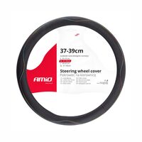Husa volan 37-39cm, neagra si cusatura curcubeu, 02815 Amio