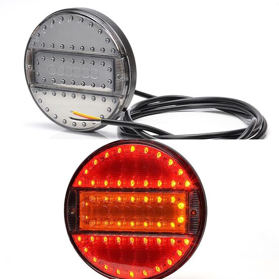 Lampa stop fi142, 3 functii, LED, 12-24V, hamburger, cu dispersor oglinda, stanga-dreapta, slim, W91 733 Was