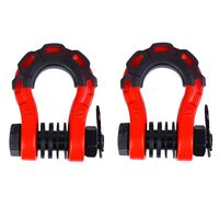 Set 2 ocheti de remorcare 8 tone, cu protectie din cauciuc, rosu, CRG0-ro