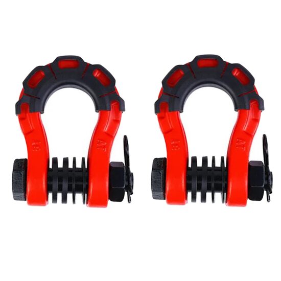 Set 2 ocheti de remorcare 8 tone, cu protectie din cauciuc, rosu, CRG0-ro