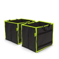 Set 2 organizatoare pliabile cu maner, 25x30cm, verde neon, 54925 MNC 