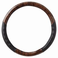 Husa volan 37 - 39cm imitatie piele neagra cu mahon, Pure Driving, 2505118 Car+
