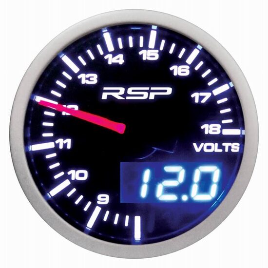 Ceas voltmetru digital, LED, fi52mm, 12V, multicolor, cu suport, RSP GLED484 Racesport