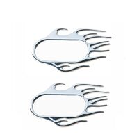 Set 2 ornamente 3D crom, 118x75mm, pentru lampi semnalizare aripa, seria VAG, Flaming LOG1625 RaceSport