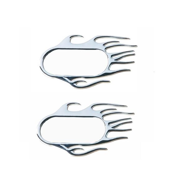Set 2 ornamente 3D crom, 118x75mm, pentru lampi semnalizare aripa, seria VAG, Flaming LOG1625 RaceSport