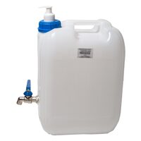 Canistra plastic 10L cu dozator sapun si robinet, alba, PNW039-NIE / PNW040CZ Hico
