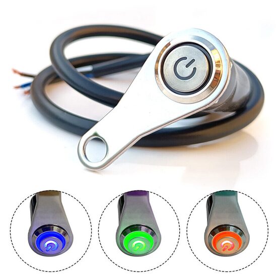 Intrerupator buton inox, cu suport cu gaura HL013A