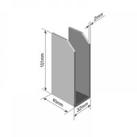 Suport stalp scandura traversa, sudabil, 40x32x101mm, KDS40 Solus 