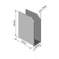 Suport stalp scandura traversa, sudabil, 70x32x101mm, KDS70 Solus 